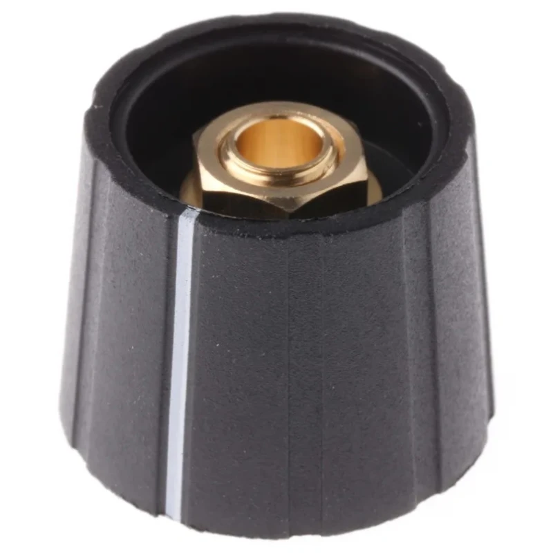 Sifam Black Nylon Potentiometer Knob 21.5 mm Diameter 17.7 mm Height for 6.35 mm Circular Shaft S211 250BK