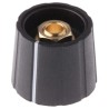 Sifam Black Nylon Potentiometer Knob 21.5 mm Diameter 17.7 mm Height for 6.35 mm Circular Shaft S211 250BK