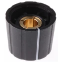 Sifam Black Nylon Potentiometer Knob 21.5 mm Diameter 17.7 mm Height for 6.35 mm Circular Shaft S211 250BK