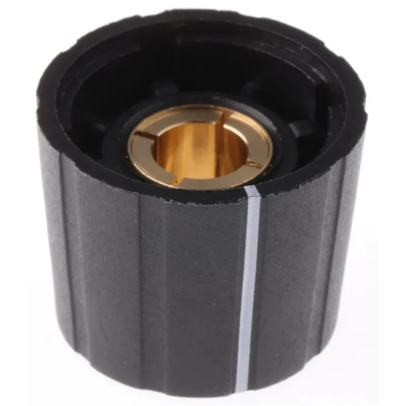 Sifam Black Nylon Potentiometer Knob 21.5 mm Diameter 17.7 mm Height for 6.35 mm Circular Shaft S211 250BK