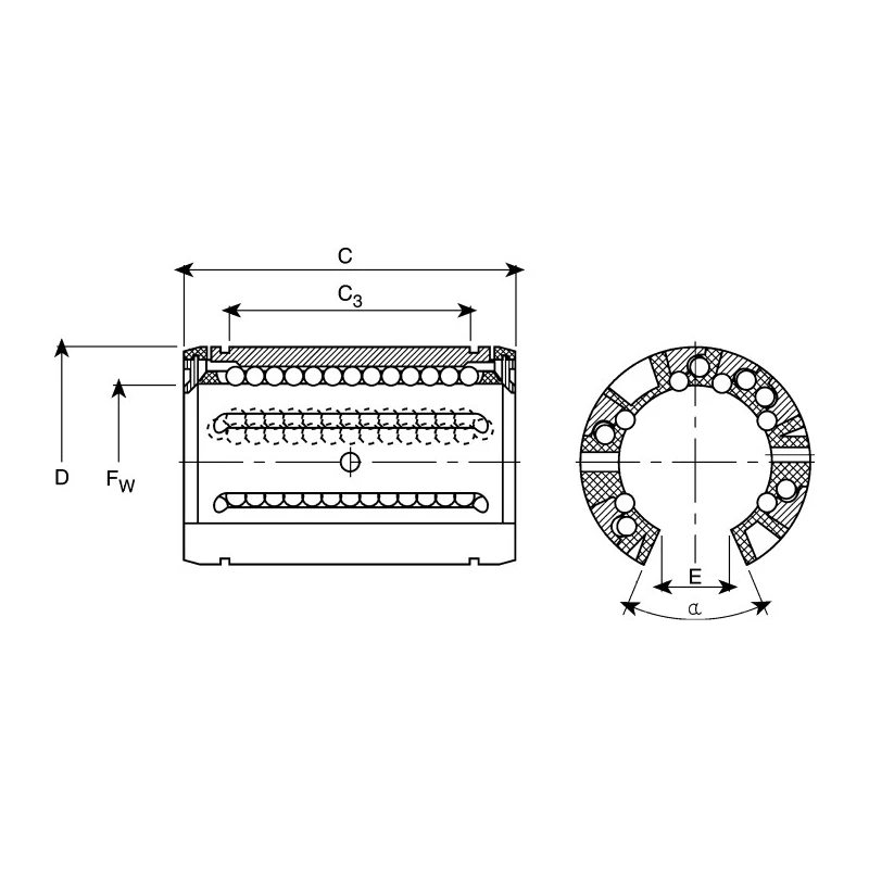 Ewellix Makers in Motion LBCT 12 A-2LS Steel Linear Bearing with 12 mm ID 22 mm OD 32 mm Length LBCT 12 A-2LS