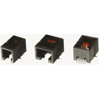 Molex RJ11 Female Surface Mount Cat3 UTP Shielded Right Angle Modular Jack Connector 1 Port 6 Way 