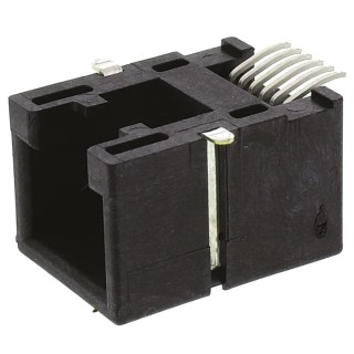Molex RJ12 Modular Jack 6 Way Female Surface Mount Cat3 UTP Shielded Right Angle Connector 