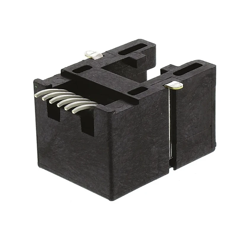 Molex RJ12 Modular Jack 6 Way Female Surface Mount Cat3 UTP Shielded Right Angle Connector 