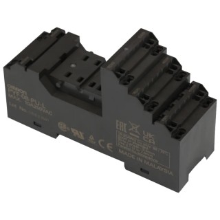 Omron 250V AC 10A 8-Contact DIN Rail Relay Socket for H3Y and H3YN Series Timers PYF-08-PU-L