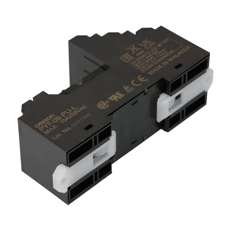 Omron 250V AC 10A 8-Contact DIN Rail Relay Socket for H3Y and H3YN Series Timers PYF-08-PU-L