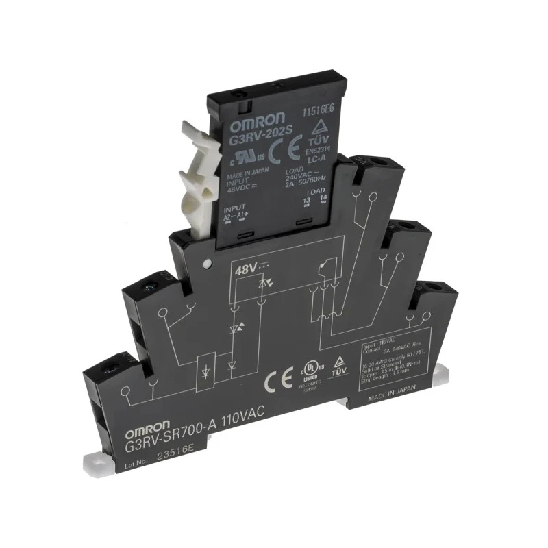 Omron Solid State Interface Relay 110V AC DIN Rail Screw Terminal G3RV-SR
