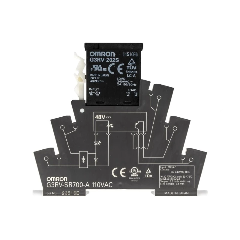 Omron Solid State Interface Relay 110V AC DIN Rail Screw Terminal G3RV-SR