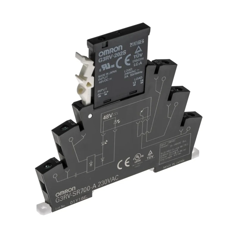 Omron Solid State Interface Relay DIN Rail Screw Terminal 230 V AC Control Voltage G3RV-SR