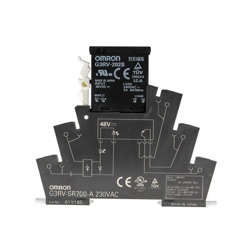 Omron Solid State Interface Relay DIN Rail Screw Terminal 230 V AC Control Voltage G3RV-SR