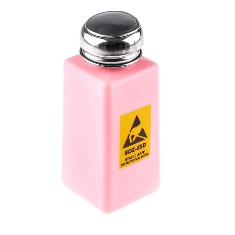 RS PRO Pink Anti-Static Pump Dispenser, 240ml High Density Polyethylene Bottle ESD Dissipative 423-7391