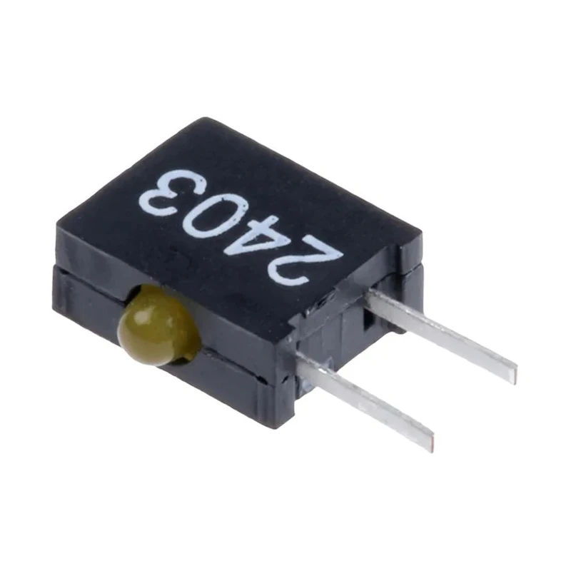 Dialight Yellow Right Angle PCB LED Indicator 5 mm (T-1 3/4), Single Colour, 1 LED, 3 V 555-2403F
