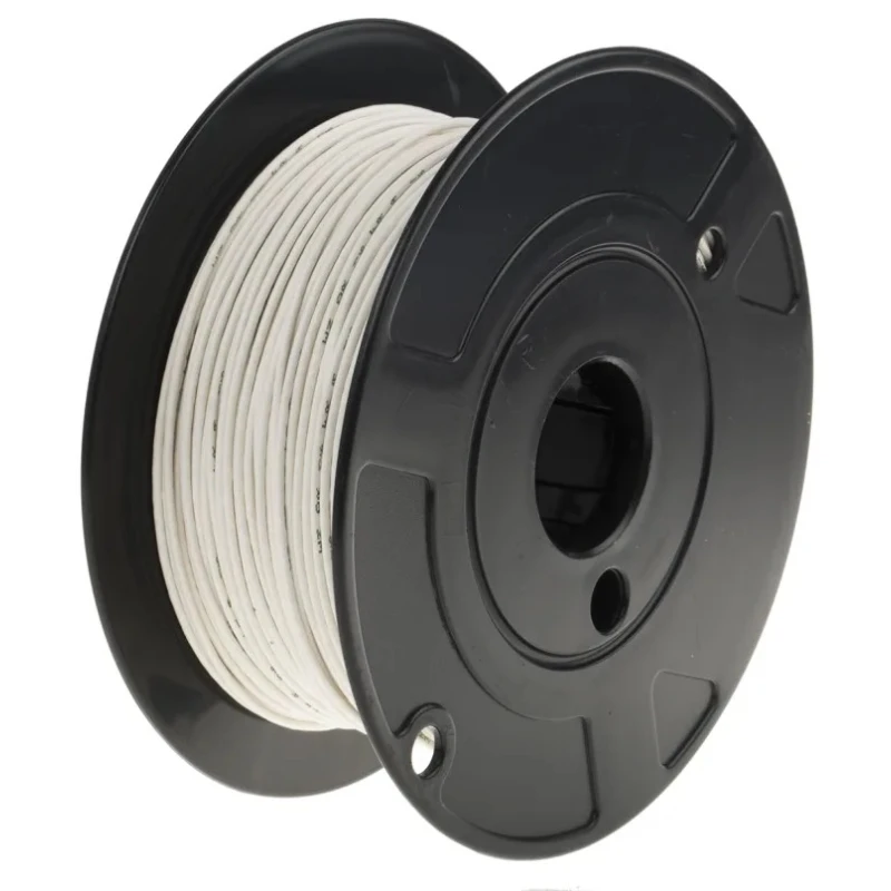 RS PRO White Hook Up Wire, 16 AWG, 19/0.3 mm Strands, 1.92 mm Diameter, 600V AC, Polyamide Jacket, 100 m Reel 111-3146