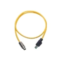 HARTING M12 Cat6a Shielded Ethernet Cable M12 Male to RJ45 Male 2m Yellow PVC 