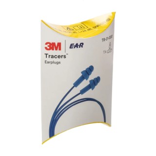 3M E.A.R Tracer Series Blue Reusable Corded Ear Plugs Metal Detectable 29 dB Noise Reduction TR-01-000