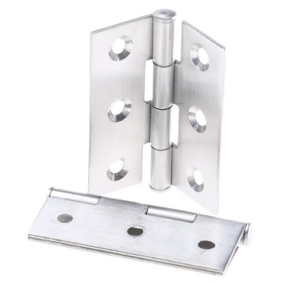 ROCA Electro Polished Stainless Steel Butt Hinge with Knuckle Pin, Screw Fixing, 50mm x 40mm x 1.2mm 423-7098