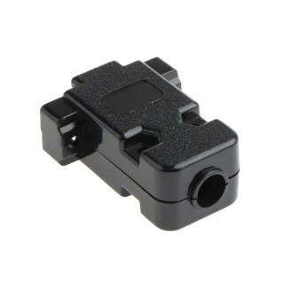 MH Connectors MHCCOV Series ABS Straight D-Sub Backshell, 9 Way Strain Relief MHCCOV-9SC-BK