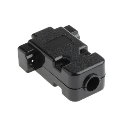 MH Connectors MHCCOV Series ABS Straight D-Sub Backshell, 9 Way Strain Relief MHCCOV-9SC-BK