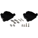 MH Connectors MHCCOV Series ABS Straight D-Sub Backshell 25 Way Strain Relief MHCCOV-25SC-BK