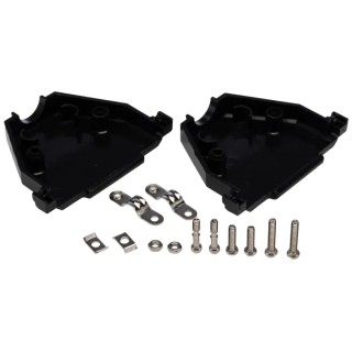 MH Connectors D-Sub Backshell ABS Housing Straight Orientation 37 Contacts Strain Relief MHCCOV-37SC-BK
