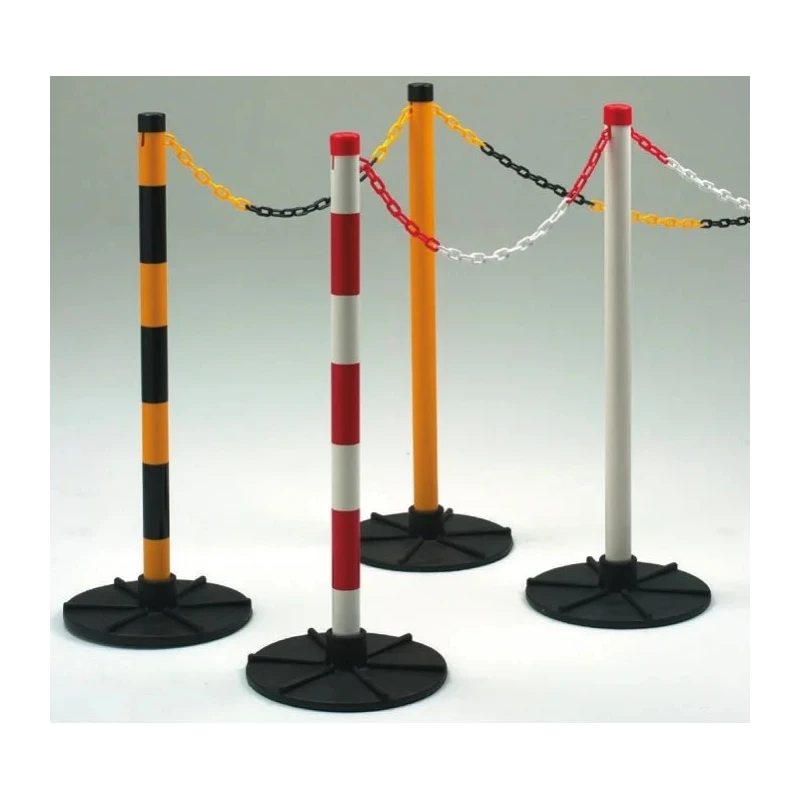 JSP White and Red Safety Barrier Post and Chain Kit HDE140-005-400