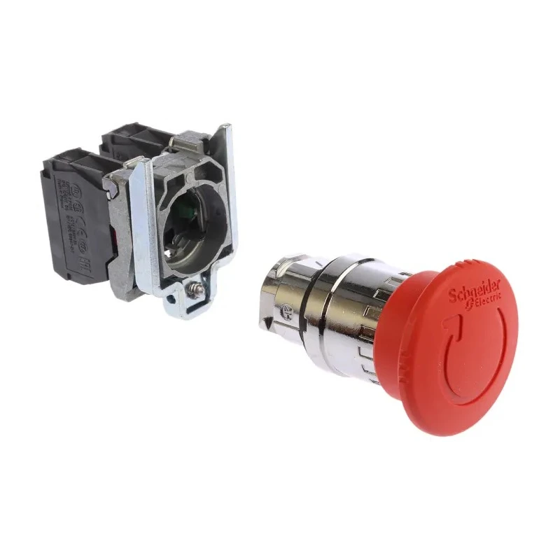 Schneider Electric Harmony XB4 Series Twist Release Emergency Stop Push Button, Panel Mount, 22 mm Cutout, SPDT XB4BS8445