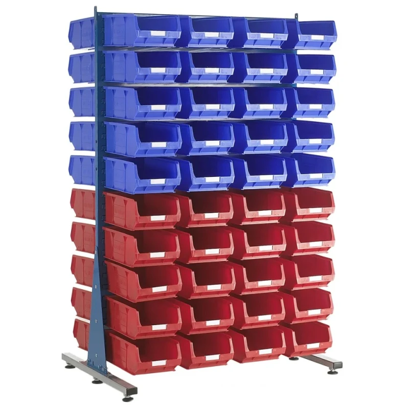RS PRO Polypropylene Louvre Panel Storage Unit 750 mm x 1000 mm x 1500 mm Blue 424-5487
