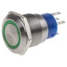 RS PRO Illuminated Push Button Switch Latching Panel Mount SPDT Green LED IP67 250 V AC 111-3774