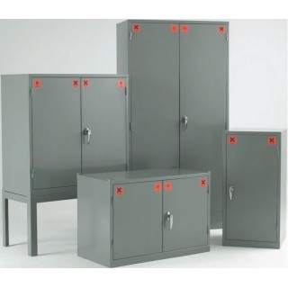 RS PRO Grey Steel Lockable 1 Door Hazardous Substance Cabinet 915 mm x 457 mm x 457 mm 424-5493