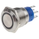 RS PRO Illuminated Momentary Push Button Switch, Panel Mount, DPDT, White LED, 19.2 mm Cutout, IP67, 250 V AC 5A 111-3778