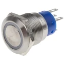 RS PRO Illuminated Latching Push Button Switch, Panel Mount, 19.2 mm Cutout, SPDT, White LED, IP67, 250 V AC, 5A 111-3779