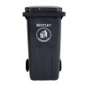 RS PRO 240L Grey Flip Plastic Wheelie Bin Waste Bin 424-9316