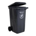 RS PRO 240L Grey Flip Plastic Wheelie Bin Waste Bin 424-9316