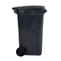 RS PRO 240L Grey Flip Plastic Wheelie Bin Waste Bin 424-9316
