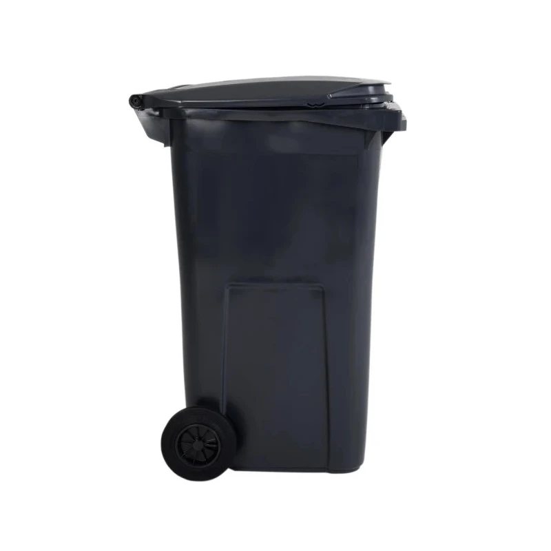 RS PRO 240L Grey Flip Plastic Wheelie Bin Waste Bin 424-9316