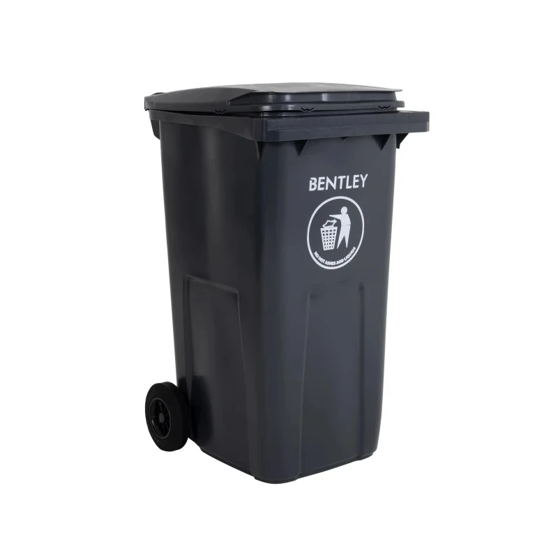 RS PRO 240L Grey Flip Plastic Wheelie Bin Waste Bin 424-9316
