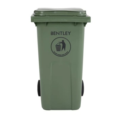 RS PRO 240L Green Flip Plastic Wheelie Bin Waste Bin 424-9338