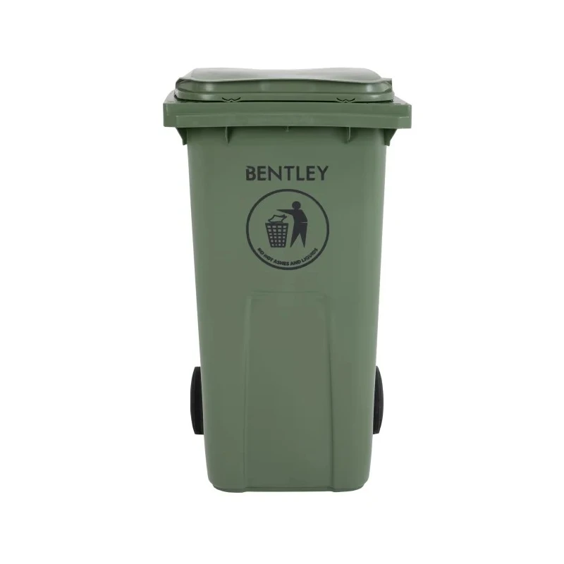 RS PRO 240L Green Flip Plastic Wheelie Bin Waste Bin 424-9338