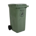 RS PRO 240L Green Flip Plastic Wheelie Bin Waste Bin 424-9338