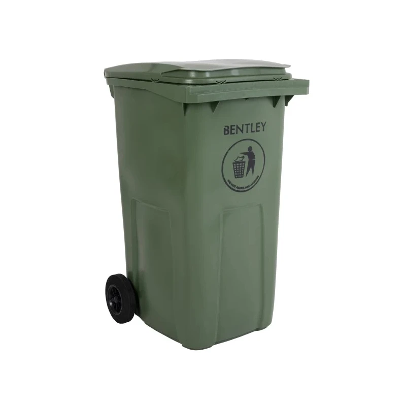 RS PRO 240L Green Flip Plastic Wheelie Bin Waste Bin 424-9338