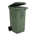 RS PRO 240L Green Flip Plastic Wheelie Bin Waste Bin 424-9338