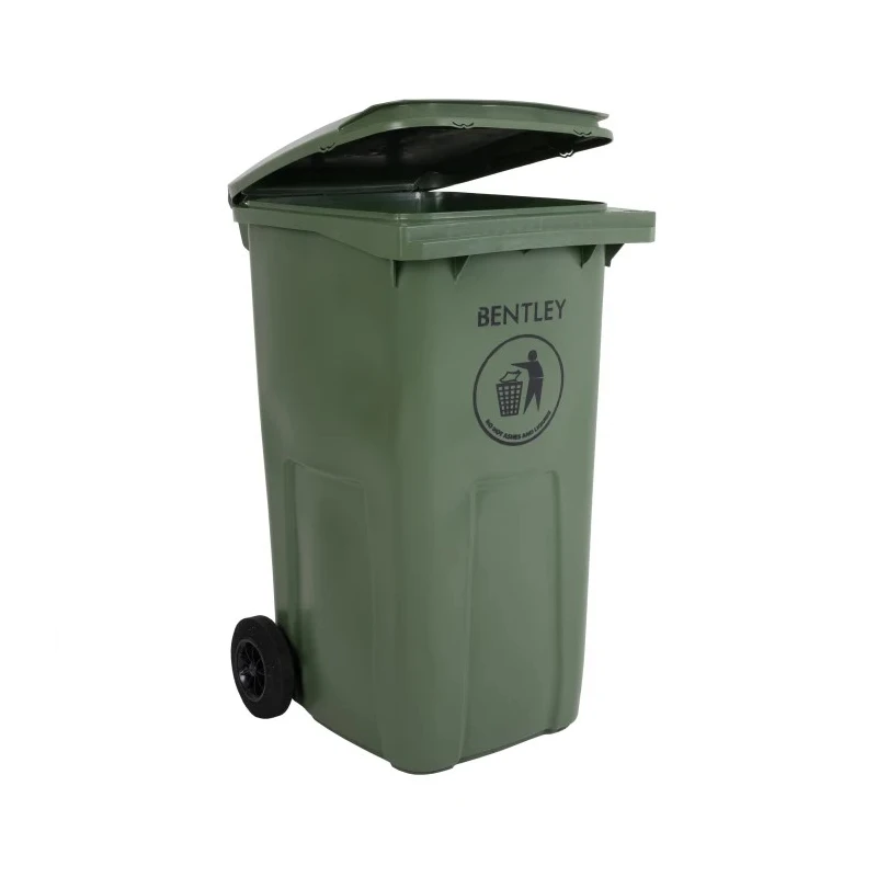 RS PRO 240L Green Flip Plastic Wheelie Bin Waste Bin 424-9338