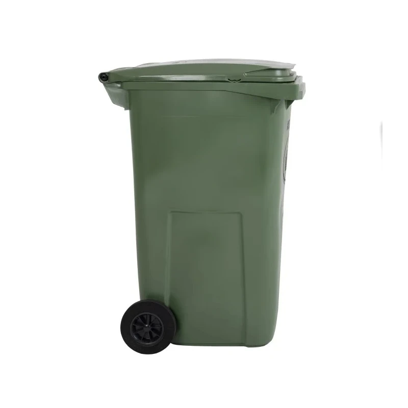 RS PRO 240L Green Flip Plastic Wheelie Bin Waste Bin 424-9338
