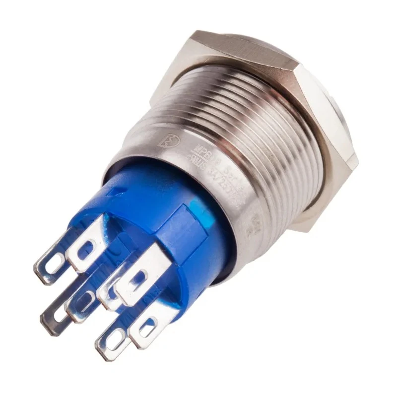 RS PRO Illuminated Momentary Push Button Switch, DPDT, Panel Mount, 19.2 mm Cutout, Red LED, IP67, 250 V AC 111-3784