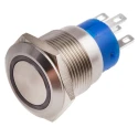 RS PRO Illuminated Push Button Switch Latching Panel Mount SPDT Red LED IP67 19.2 mm Cutout 250 V AC 5A 111-3859