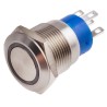 RS PRO Illuminated Push Button Switch Latching Panel Mount SPDT Red LED IP67 19.2 mm Cutout 250 V AC 5A 111-3859