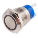 RS PRO Illuminated Push Button Switch, Latching, Panel Mount, 19.2 mm Cutout, SPDT, Green LED, IP67, 250 V AC 5A 111-3887