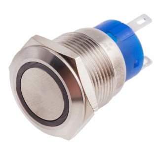 RS PRO Illuminated Push Button Switch, Latching, Panel Mount, 19.2 mm Cutout, SPDT, Green LED, IP67, 250 V AC 5A 111-3887