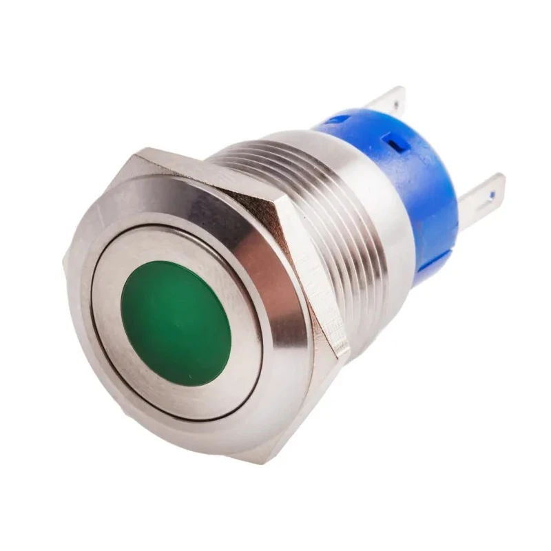 RS PRO Illuminated Push Button Switch Latching Panel Mount SPDT Green LED IP67 250 V 5A 111-3895