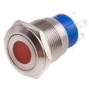 RS PRO Illuminated Push Button Switch Momentary Panel Mount SPDT Red LED IP67 19.2 mm Cutout 111-3894